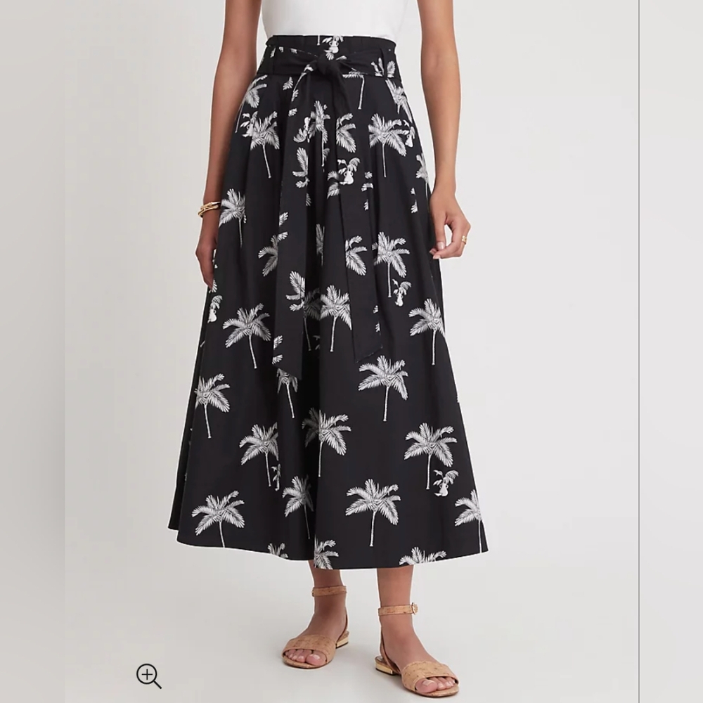 Ann Taylor 00P palm tree paperbag maxi skirt